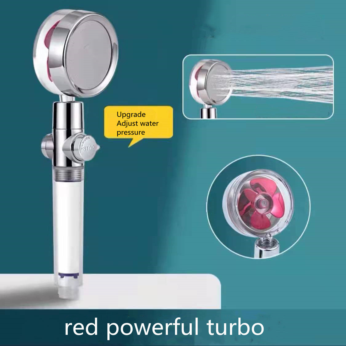 Shower Head Water Saving Flow 360 Degrees Rotating With Small Fan ABS Rain High Pressure Spray Nozzle Bathroom Accessories e6