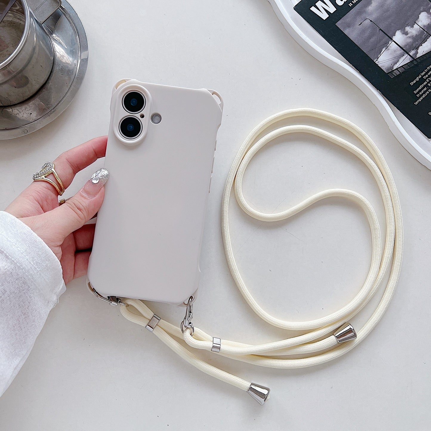 Four-corner Cross Lanyard Liquid Silicone Phone Case Soft Case - 图片 14