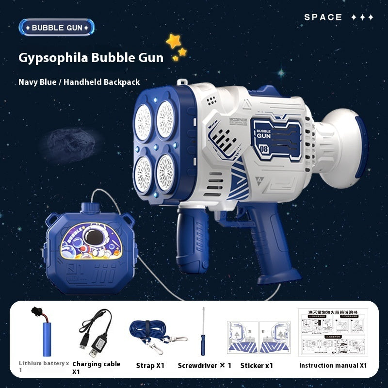 Bubble Gun Rocket Soap Bubble Machine Electric Space Launcher Continues To Produce Bubbles With LED Light e7249e27 3009 49ff