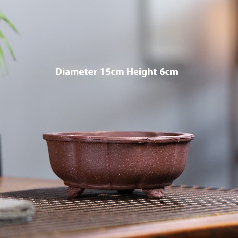 Yixing Purple Sand Small Flower Pot Stoneware Breathable e736a380 76ea 414f adb1 bc1f2f09b7d3