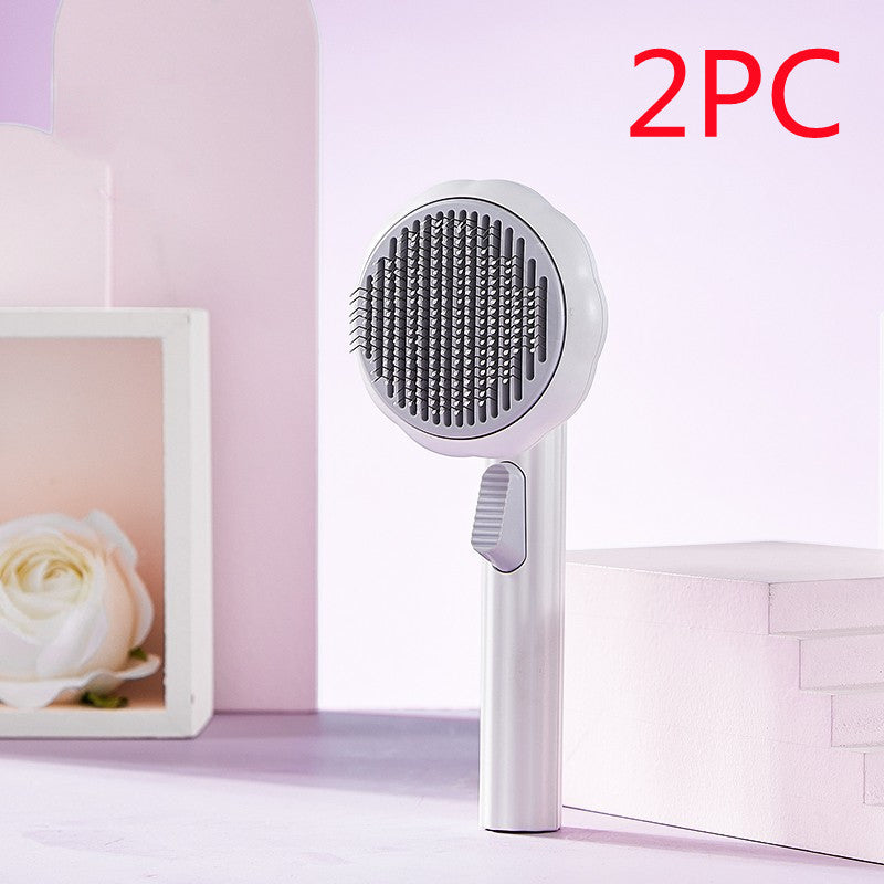 New Pet Cat Brush Hot Selling Hand-held Steel Wire Self-cleaning Comb Looper For Hair Removal e7676750 ba45 4f25 8755 e6d602e