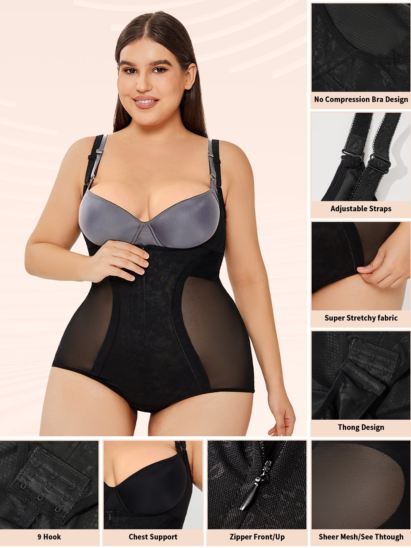 Shapewear Bodysuit Tummy Control Slim Body Shaper e789659c 3683 4e74 bc81 fa45146508d6