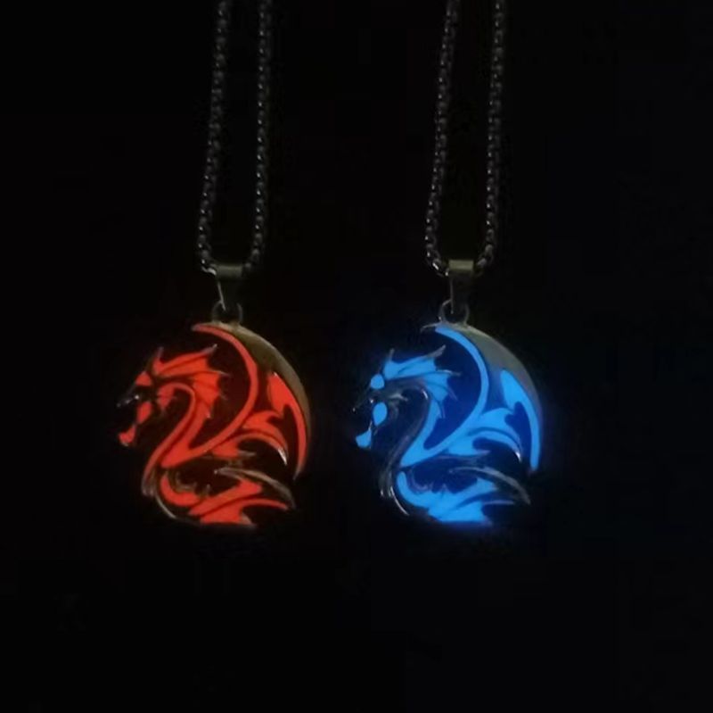 Retro Han Dynasty Dragon Pattern Totem Luminous Necklace Luminous Men's Pendant e7b5966a 4437 44bc a47f 9a50949a48ea
