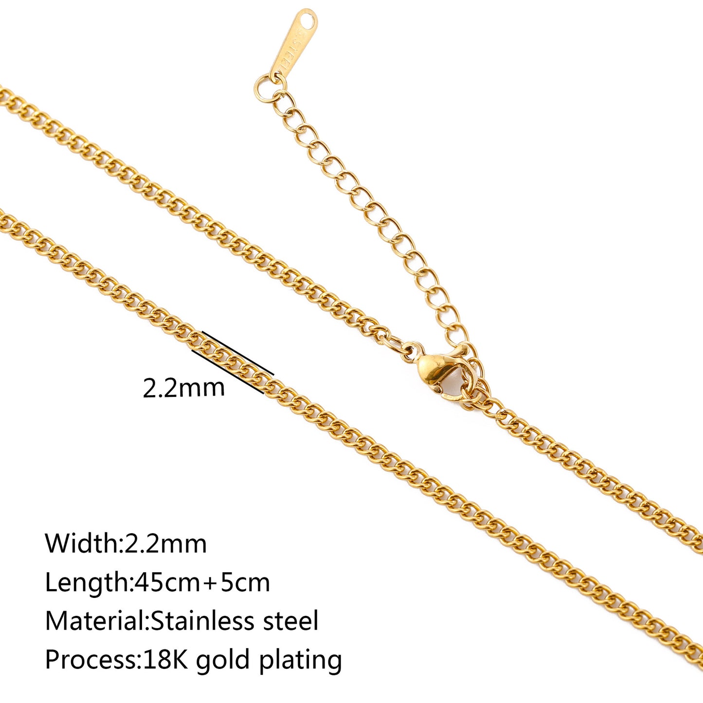 Stainless Steel Vacuum Vapor Plating 18K Gold Color Protection Lip Chain Accessories e7c0913a 03ad 418c 8828 b580d49b84b9