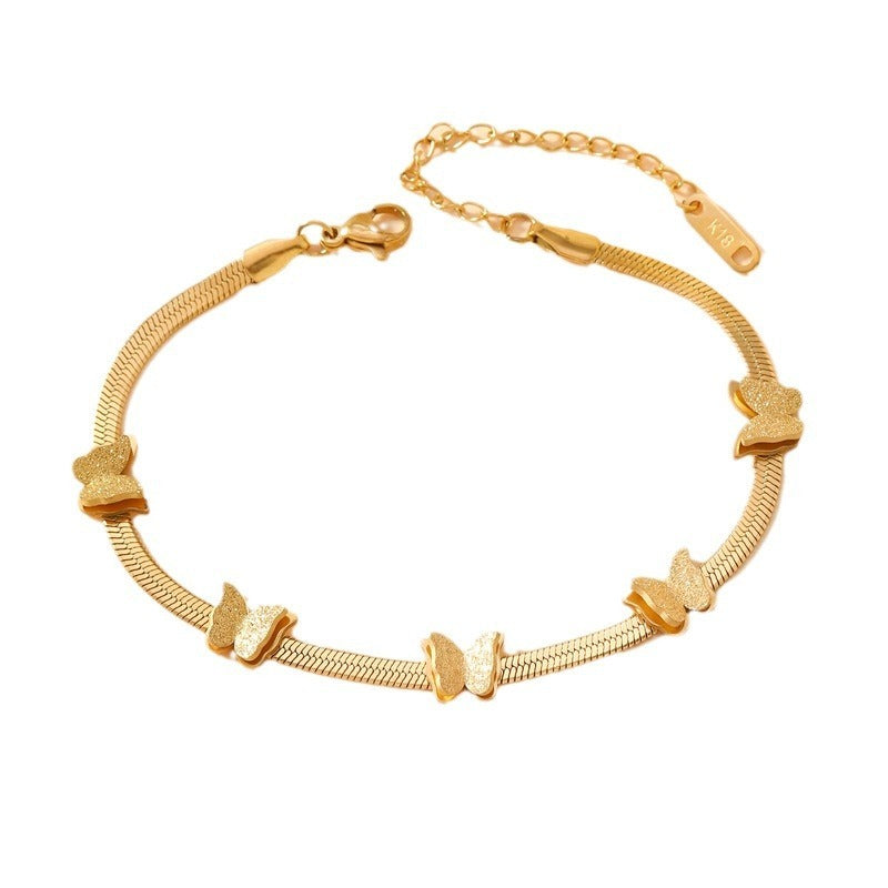 Titanium Steel Bracelet Female Non-fading Double Butterfly e802c632 0fc0 47b6 ba27 c95b1772f93f