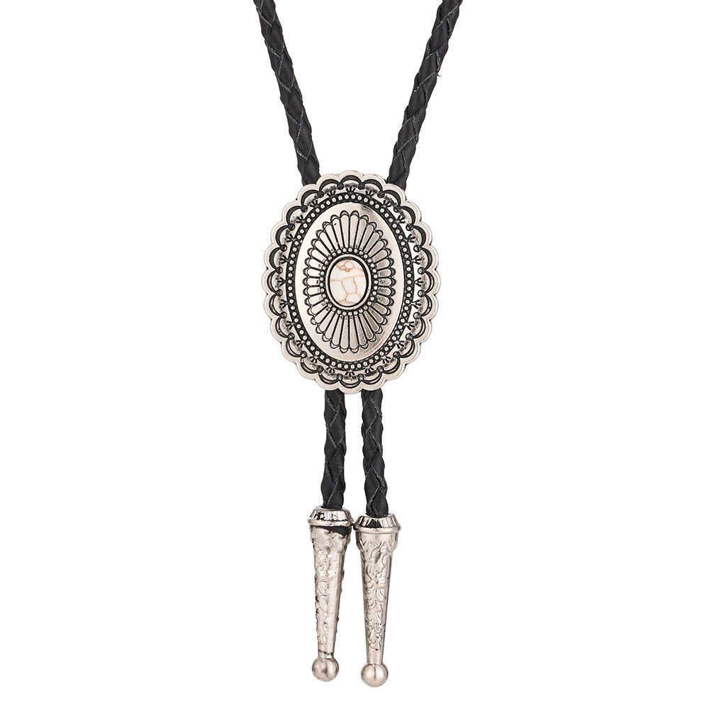 Celtic Pattern Turquoise Agate Bolo Tie e812842d 9e51 4df9 84fb c11b11adfaf0