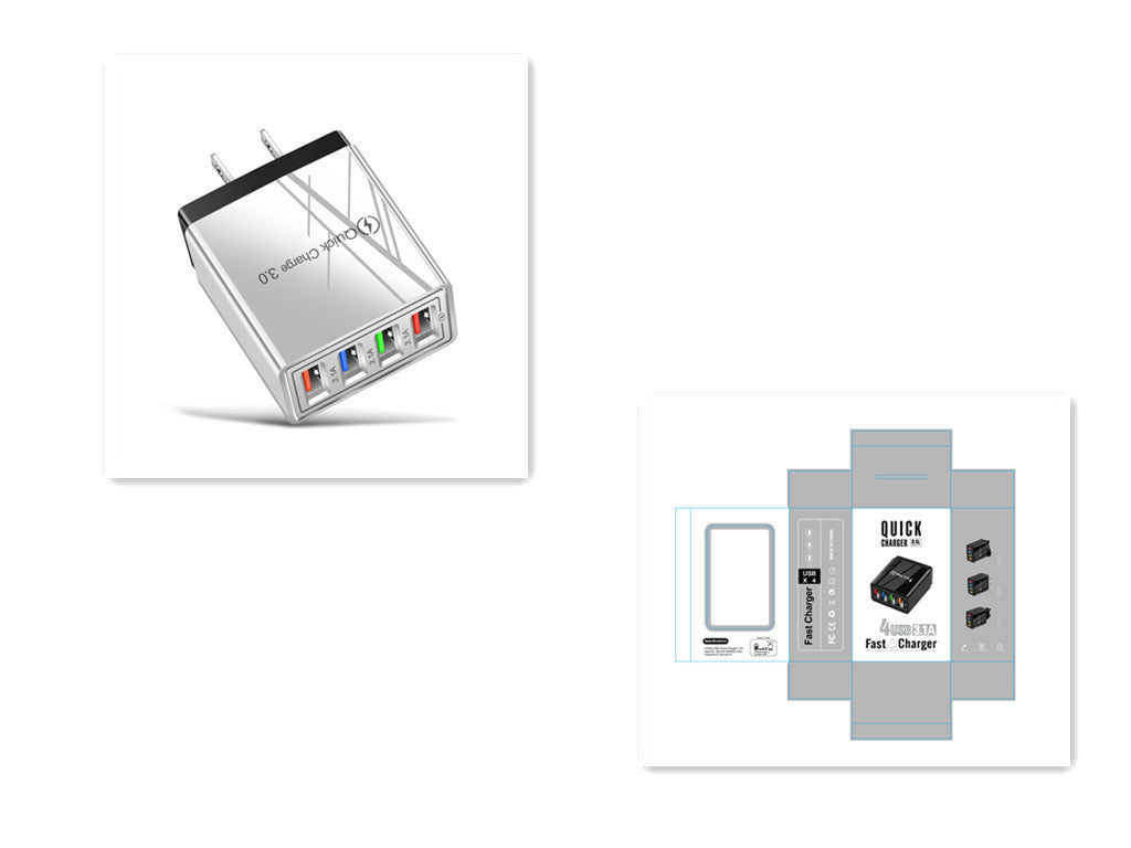 USB Charger Quick Charge 3.0 4 Phone Adapter For Tablet Portable Wall Mobile Charger Fast Charger - 图片 24