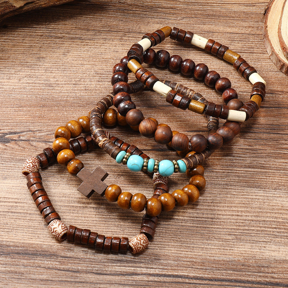 Handmade Beaded Men's Retro Fashion Turquoise Five-piece Set e8310fac acd5 4abe a654 363fd426f3f4