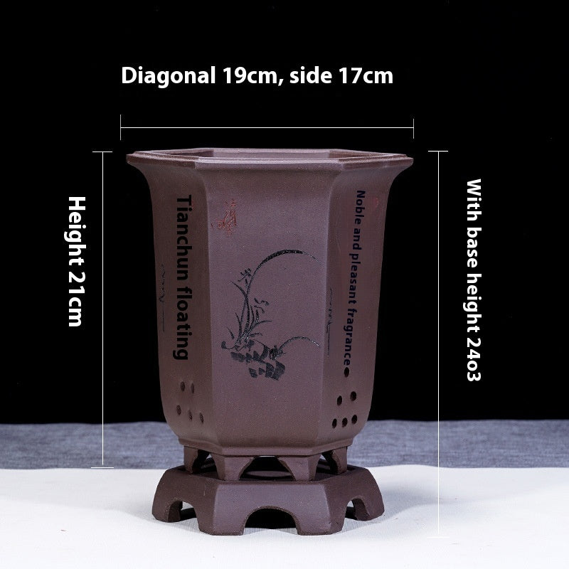 Fine Zisha Flowerpot Hand-carved Hexagonal e8385df5 e28b 4db7 bbc7 fd926d8a2235 trans