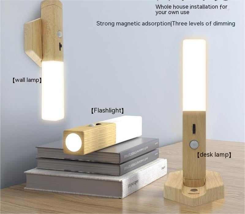 Smart Home Wooden Small Night Lamp Lamp LED Induction e8bd7946 4c8d 4dd7 a91a ec0200730e0b trans