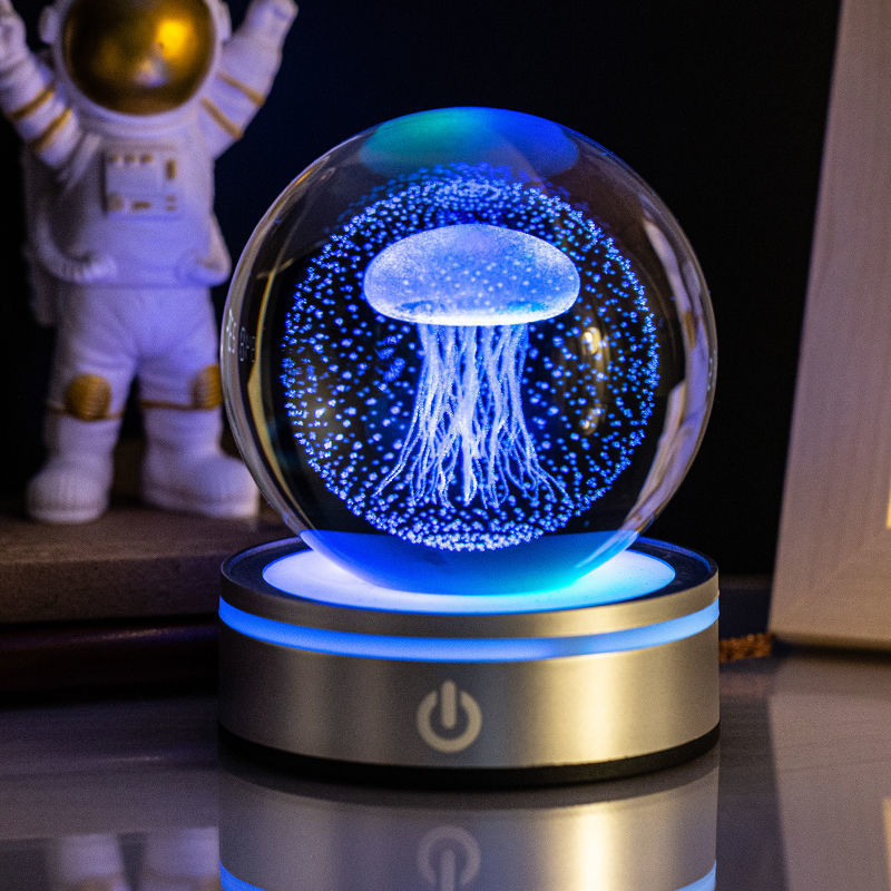 Creative 3D Inner Carving Luminous Crystal Ball Colorful Gradient Small Night Lamp Home Decorations Gifts Selection e9195aeb