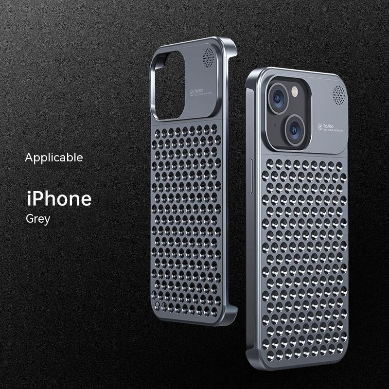 Aluminum Alloy Phone Case For 14 13 Pro Max Plus Hollow Heat Dissipation Anti-fall Full Body Shockproof Phone Cove e980e5b4 6