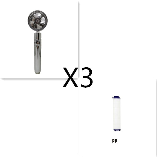 Shower Head Water Saving Flow 360 Degrees Rotating With Small Fan ABS Rain High Pressure Spray Nozzle Bathroom Accessories e9