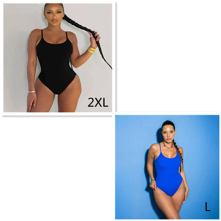 Sling Backless Tether Plus Size Solid Color Triangle One-piece Swimsuit e9d74ccc 4bd2 4873 8cf1 30d81e3e46f9