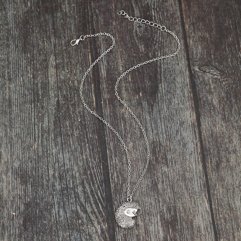 Retro Style Hedgehog Silver Alloy Pendant Necklace