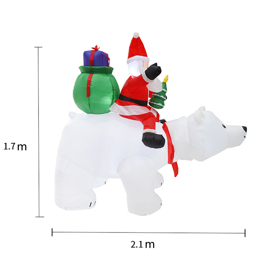 Inflatable Doll Night Light Merry Christmas Outdoor Santa Claus New Year Decoration Garden Soldier Toys Arrangement Props ea5