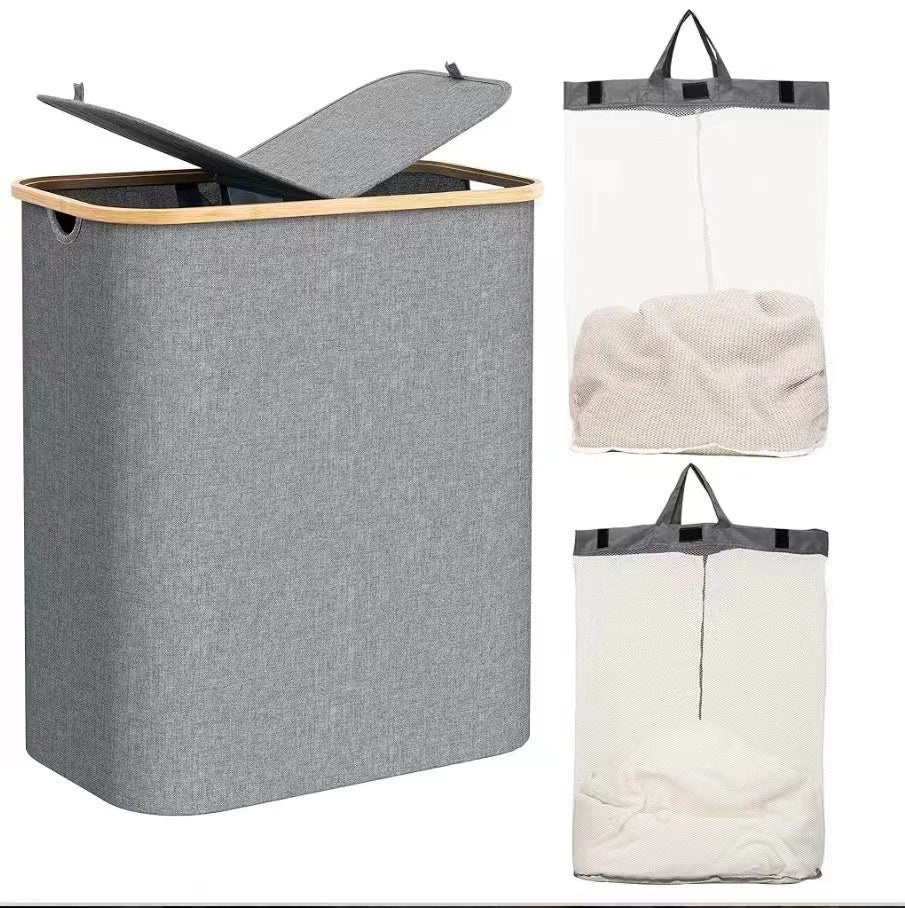 Oxford Cloth Dirty Clothes Folding Dirty Clothes Basket Dustproof With Cover Storage Basket