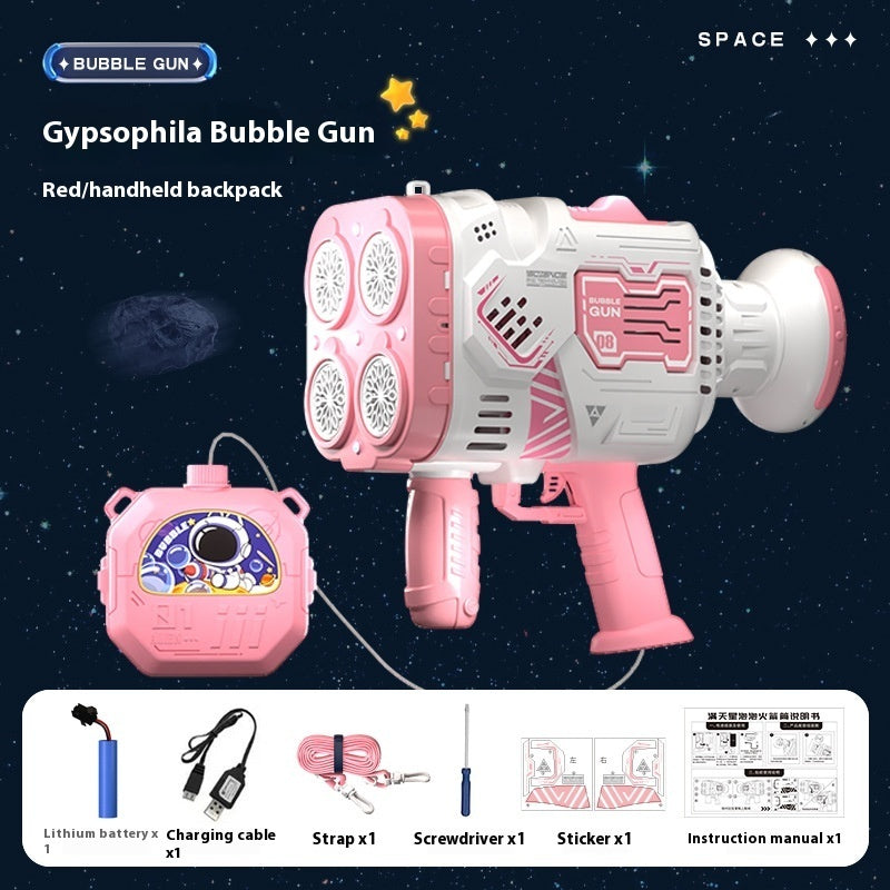 Bubble Gun Rocket Soap Bubble Machine Electric Space Launcher Continues To Produce Bubbles With LED Light eae17d49 0cbb 41f0