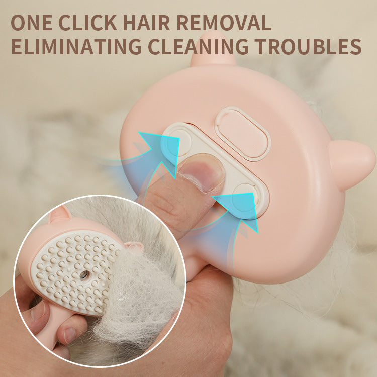 Hair Cleaning Brush With Mist Multifunctional Cat Grooming Brush Rechargeable Self Cleaning Slicker Brush For Pets Dogs & Cat