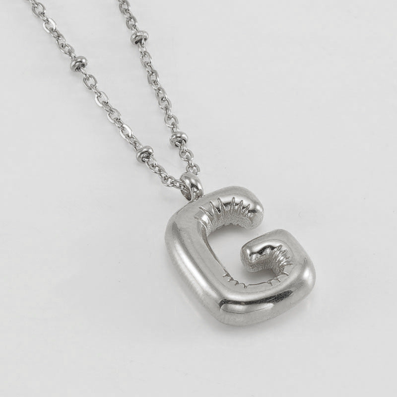 Women's Fashion Bubble Letter Pendant Letter Necklace ecb08c57 e01b 4f91 8c31 5cbf2aa850e9