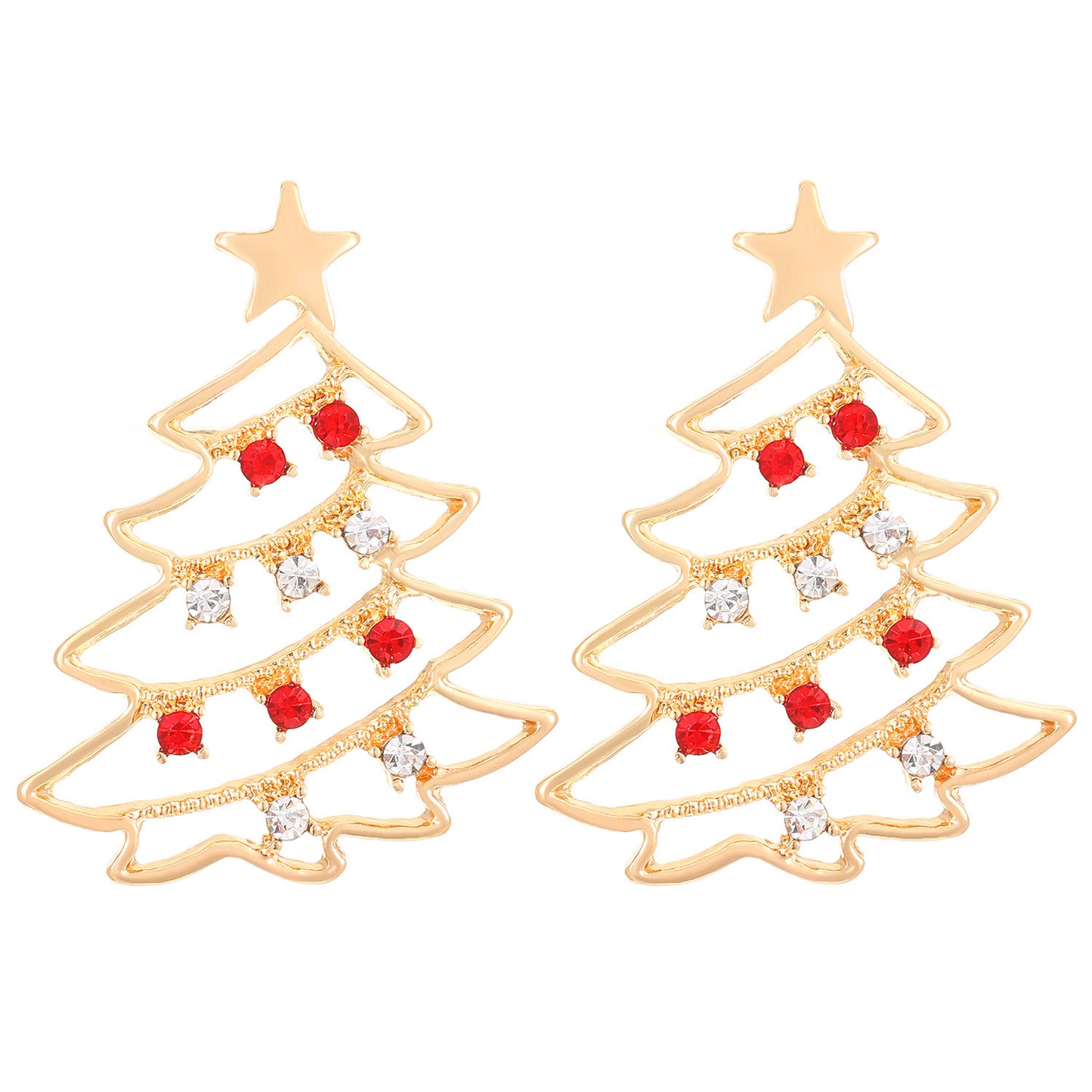 Christmas Earrings With Christmas Tree Colorful Zircon Christmas Tree Earrings For Women Personality Earrings Party Jewelry