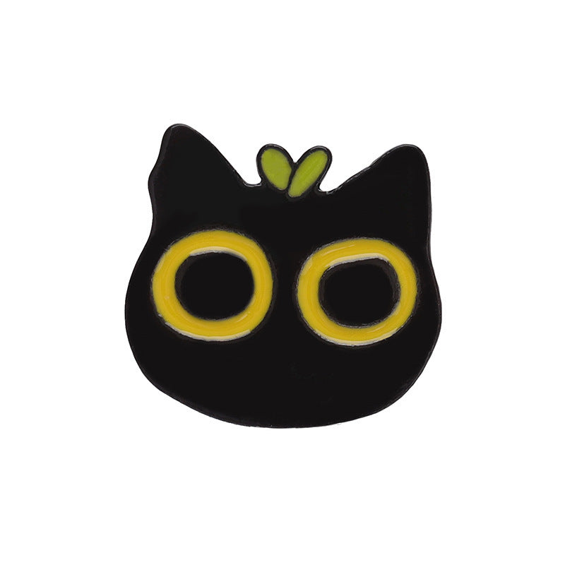 Cartoon Black Cat Flowers Series Adorkable Fashion Creative All-match Bag Clothing Ornament Badge ed62383f b196 4056 8945 1b5