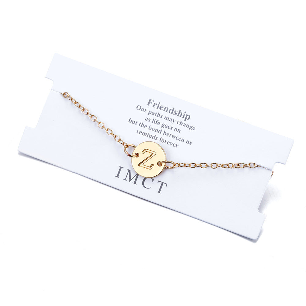 DIY Letter Bracelet Anklet Gold Small Circle Glossy Letter Bracelet ed9c00bb bee9 487f b528 70a9a708c787