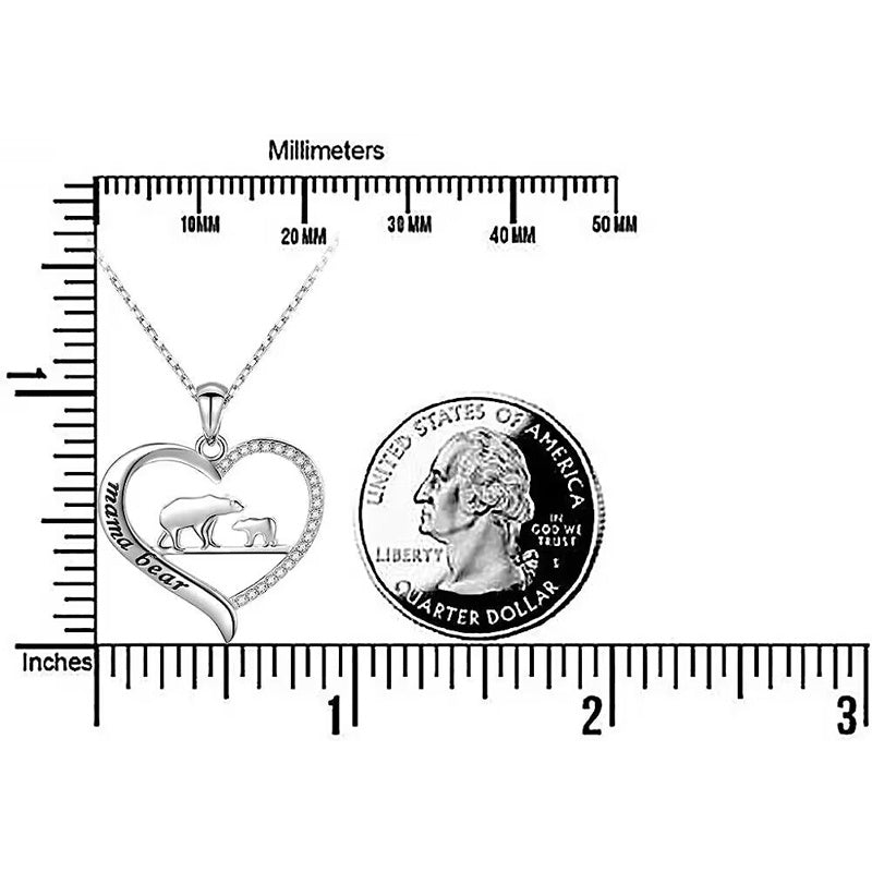 2023 New Fashion Mama Bear Crystal Heart Pendant Necklace - HD Wireless Product #6