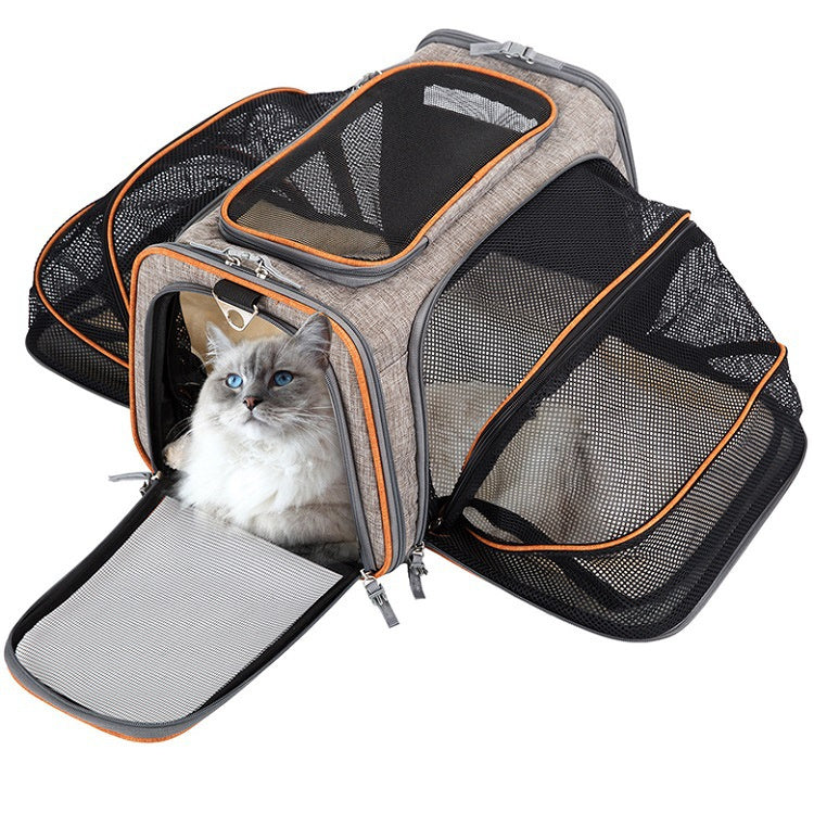 Carrier For Cat Pet Airline Approved Expandable Foldable Soft Dog Carrier Opened Doors Reflective Tapes Cat Travel Bag ee7c61
