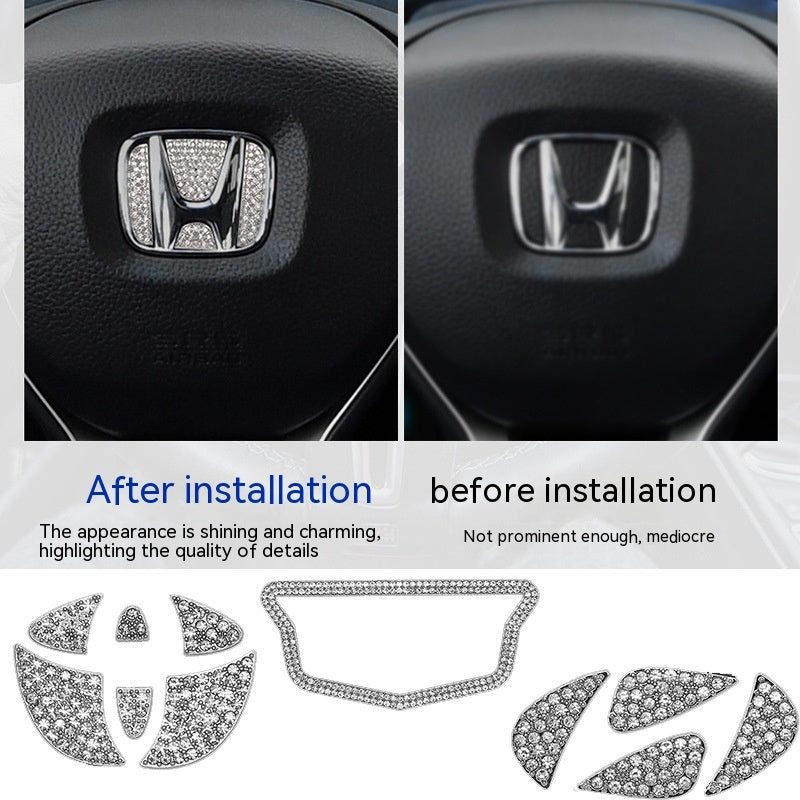 Car Steering Wheel Labeling Diamond Decorative Sticker eef6f184 11e3 4c84 bfa0 8daf32e51721
