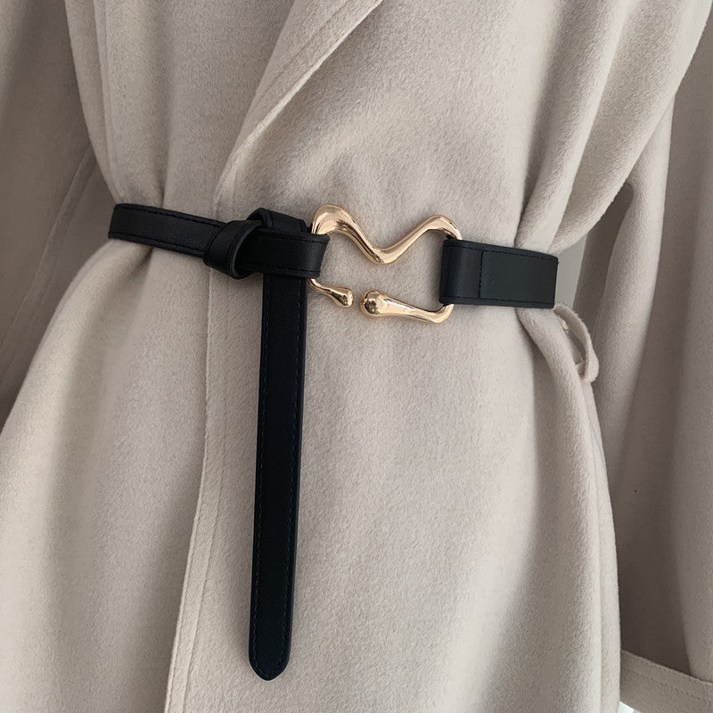 Thin Belt With Suit Coat Knot Decoration ef3a21d9 8892 4c8c b74b ff00dc03690d