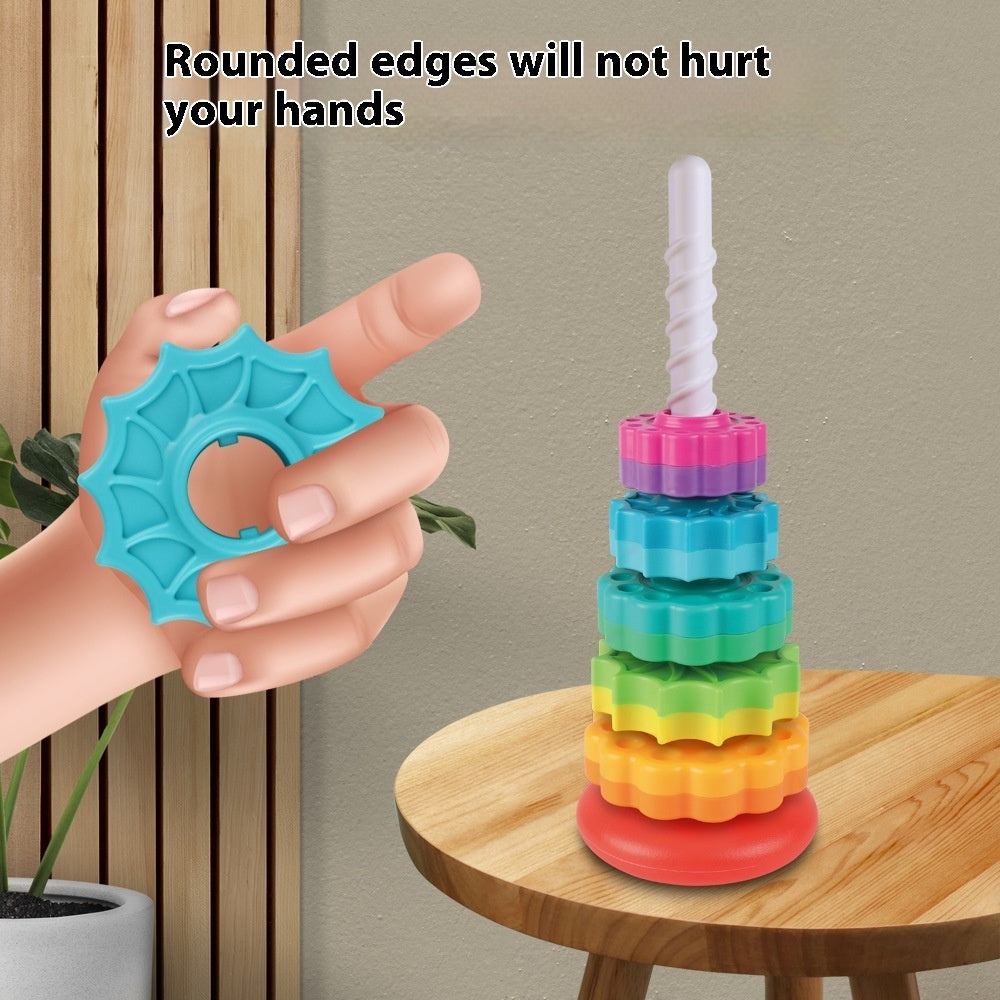 Rainbow Rotating Tower Toy Baby Early Education Intellectual Development Intelligence Ferrule efc1295e 6aad 45db 8b02 accf36e