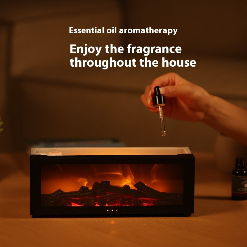 New Flame Aromatherapy Machine Colorful Essential Oil Diffuser Home Large Fog Volume Flame Humidifier 3D Flame Fireplace Mach