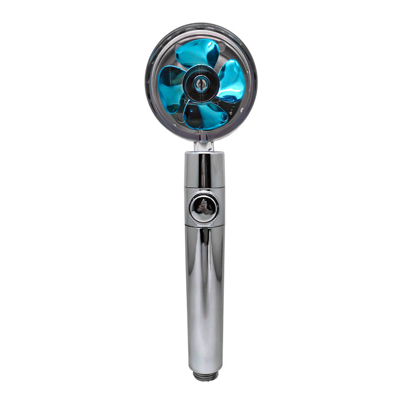 Shower Head Water Saving Flow 360 Degrees Rotating With Small Fan ABS Rain High Pressure Spray Nozzle Bathroom Accessories f1