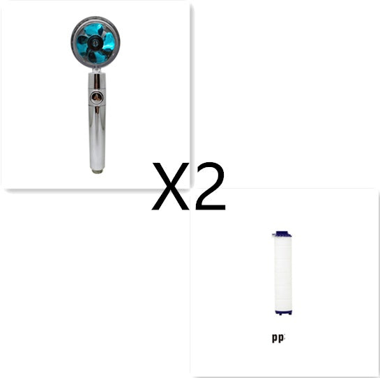 Shower Head Water Saving Flow 360 Degrees Rotating With Small Fan ABS Rain High Pressure Spray Nozzle Bathroom Accessories f1
