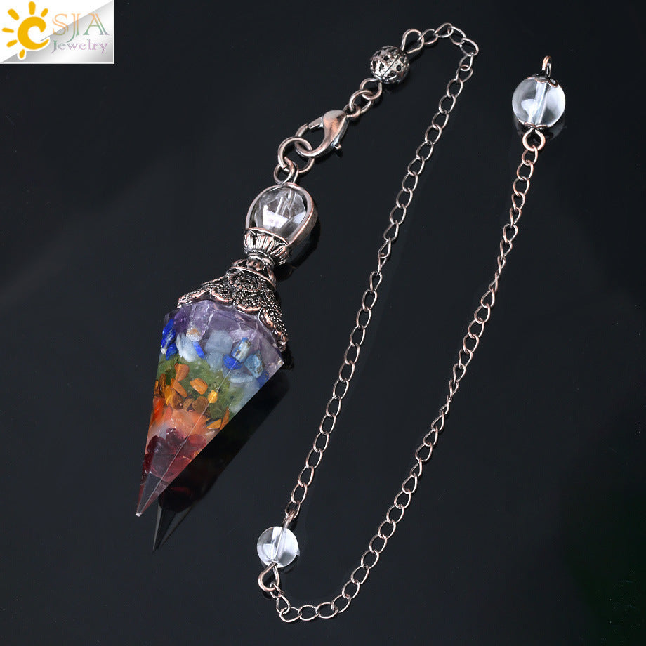 Colorful Crystal Pendulum Natural Gravel Pendant f2d95290 5ee6 4054 a339 d33ce95a2693