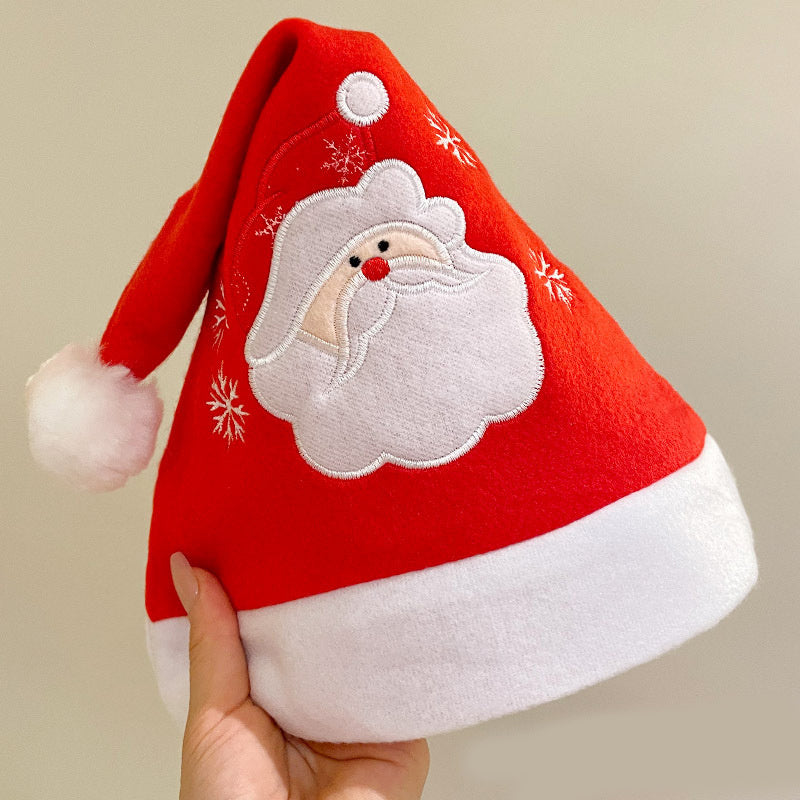 Cartoon Christmas Hat With Elk Santa Claus Embroidery Design Holiday Party Decoration Fuzzy Hat f3b7a1d6 d06f 4e6d 98f3 b461c