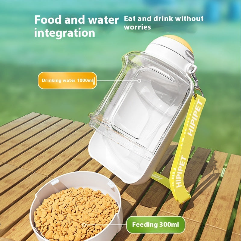 2 In 1 Dog Large Capacity Pets Out Drinking Pot Cat Water Dispenser Portable Water Cup Water And Food Integrated Bowl Pet Products - HD Wireless Product #6