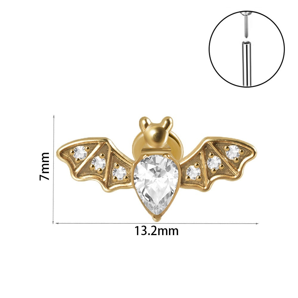 Snake Bat Bee Spider Threadless Pin Earrings f48a6546 6c3f 4b74 8efb ab792f43ef46