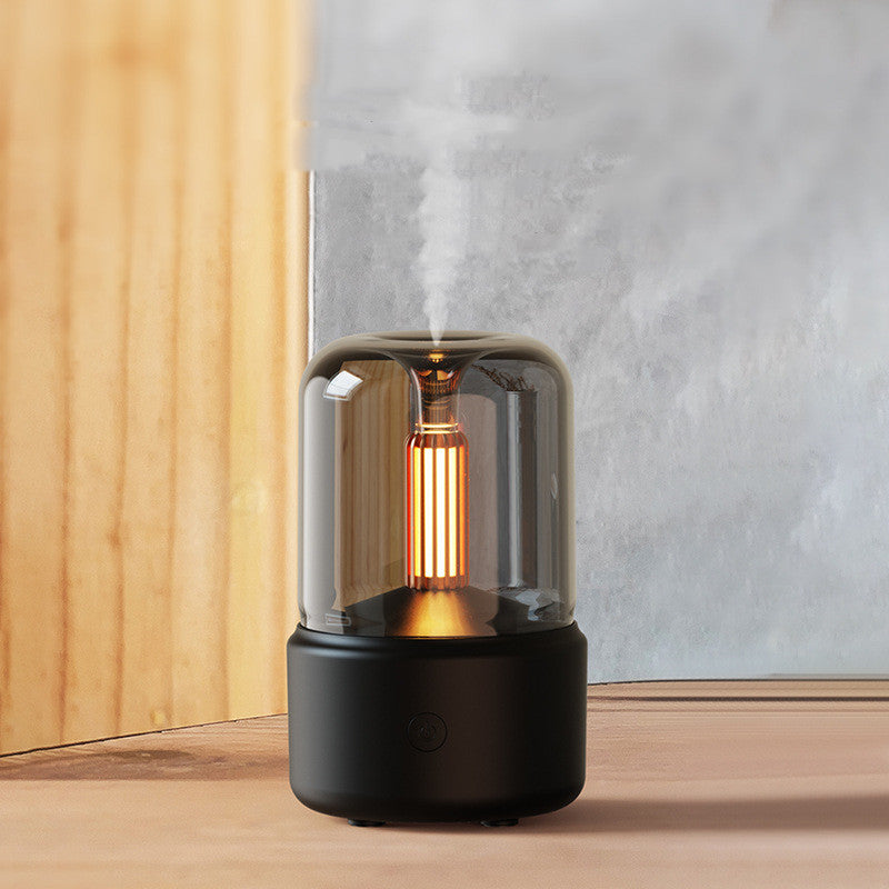 Atmosphere Light Humidifier Candlelight Aroma Diffuser Portable 120ml Electric USB Air Humidifier Cool Mist Maker Fogger 8-12