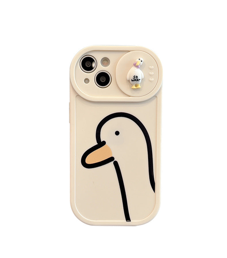 Duck Pattern Sliding Window Silicone Mobile Phone Case f5a0dd2d 5e4a 4352 ba4b 704cbf41fc07