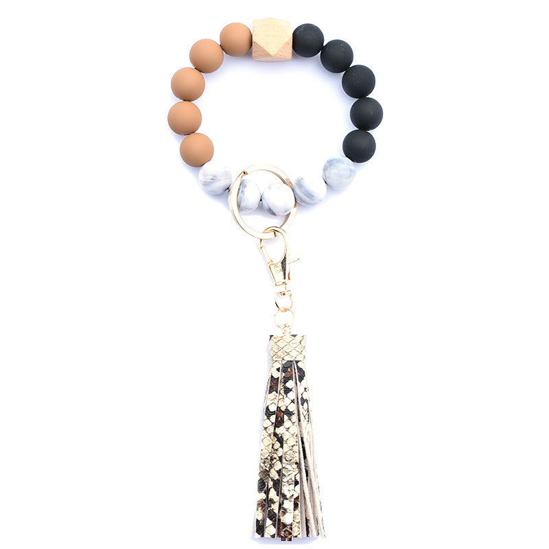 Creative Wooden Bead Bracelet Keychain f6459de1 eab7 455a 91a4 088e48963a78