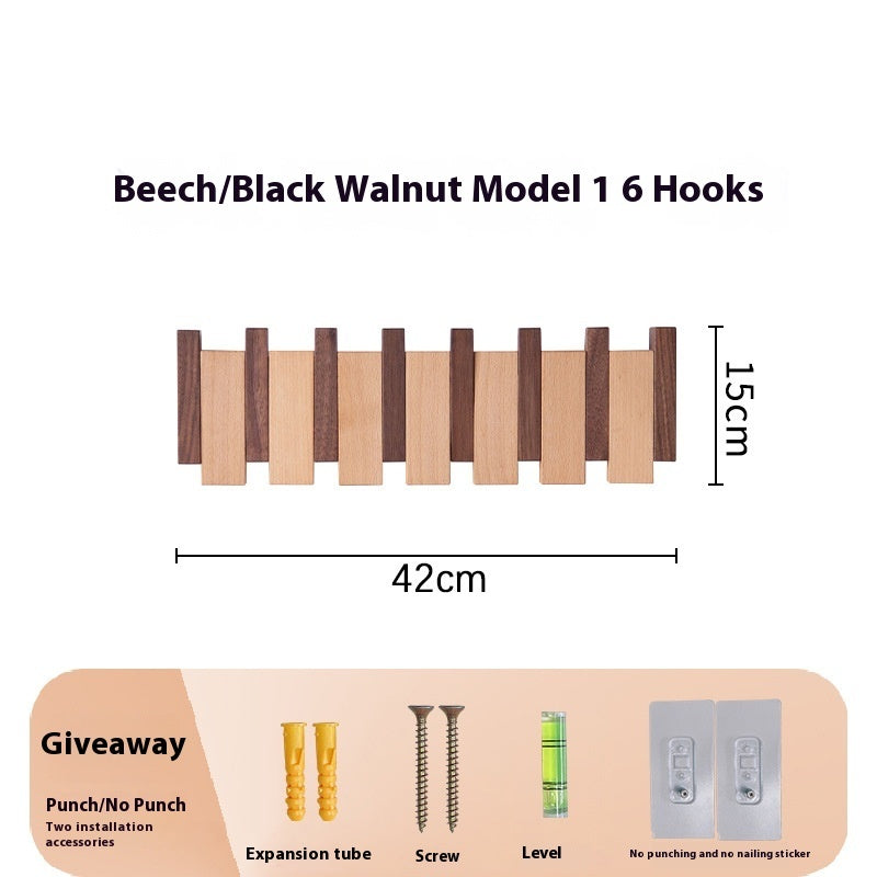 Clothes Hook Wall-mounted Entrance Hallway Hanger Punch-free Solid Wood Creative Keys Clothes f6c4322a 2a95 4fd5 bde9 d253fb3