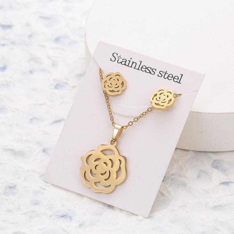 Butterfly Studs Necklace Suit Stainless Steel Geometry f6c5136b 4e45 4c7e 9f19 03ea42ecf146