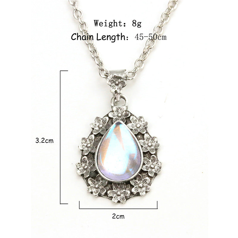 Bohemian Vintage Flower Moonstone Pendant Necklace f6e81ef3 0459 46a0 b55c 4e042c94630b