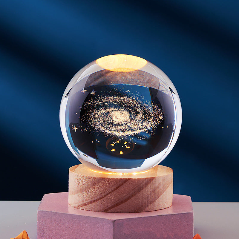 Crystal Ball 3D Inner Carved Solar System Glowing Night Lights Warm Bedside Light Festival And Kid Gift Night Lamp f75dabe2 4