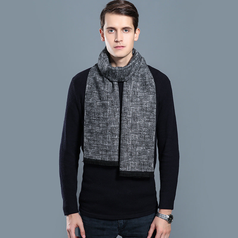 Simple Plaid Warm Keeping Artificial Cashmere Scarf f7d82bd5 51ee 4576 a52f be79b21b66c6