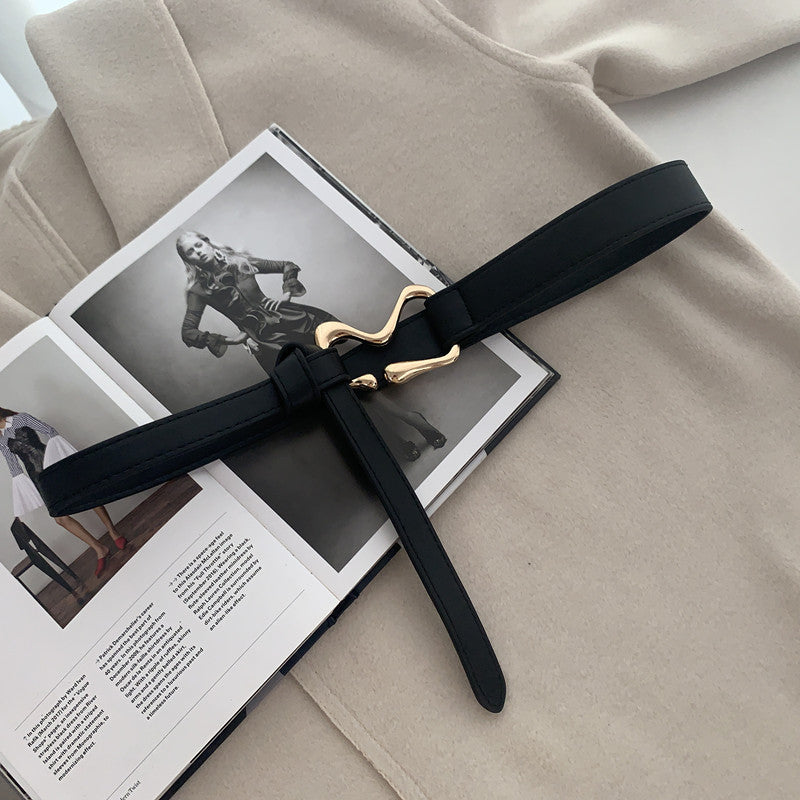 Thin Belt With Suit Coat Knot Decoration f7f4a72e 24c7 457a 8c69 94a3ffc42236