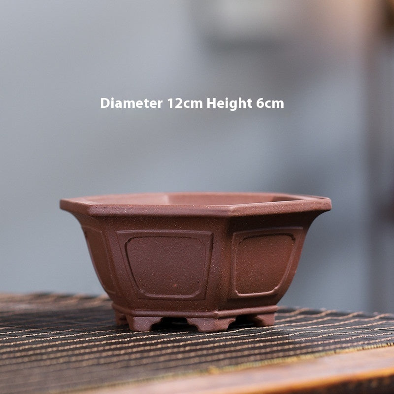 Yixing Purple Sand Small Flower Pot Stoneware Breathable f8bf798d 6848 4c6b 8d15 08de9fe08859