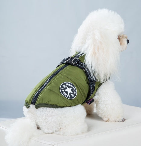 Pet Warm Dog Cotton-padded Clothes Fleece-lined Thickened Reflective Gallus f9165af0 f30f 45fa b2df b1e7647a0772